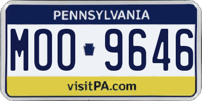PA license plate MOO9646