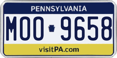 PA license plate MOO9658