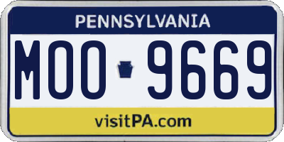 PA license plate MOO9669