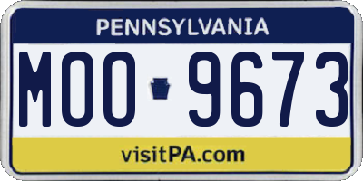 PA license plate MOO9673