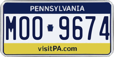 PA license plate MOO9674