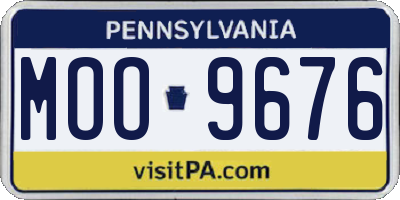 PA license plate MOO9676