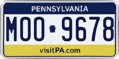 PA license plate MOO9678