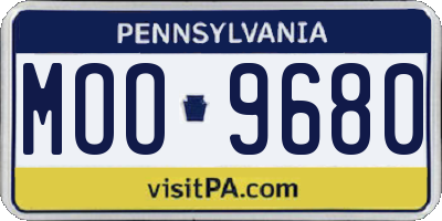 PA license plate MOO9680