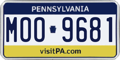 PA license plate MOO9681