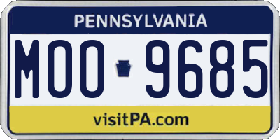 PA license plate MOO9685