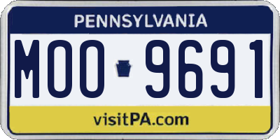 PA license plate MOO9691