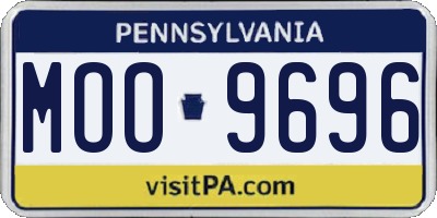 PA license plate MOO9696