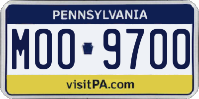 PA license plate MOO9700