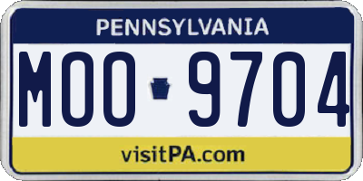 PA license plate MOO9704