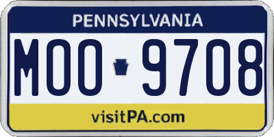 PA license plate MOO9708