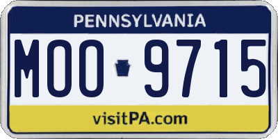 PA license plate MOO9715