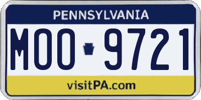 PA license plate MOO9721