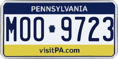 PA license plate MOO9723