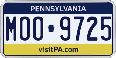 PA license plate MOO9725