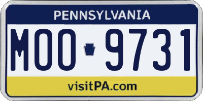 PA license plate MOO9731