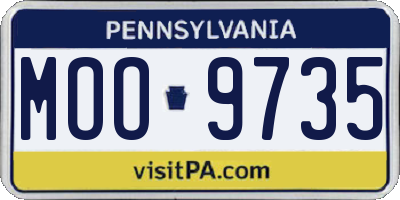 PA license plate MOO9735