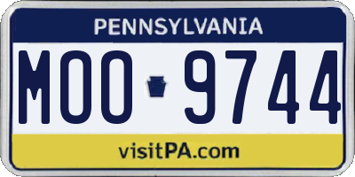 PA license plate MOO9744