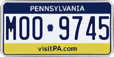 PA license plate MOO9745