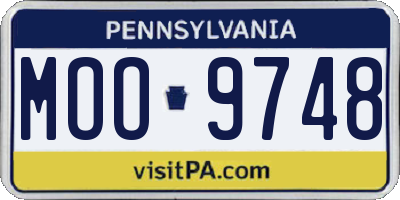 PA license plate MOO9748