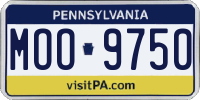 PA license plate MOO9750