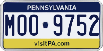 PA license plate MOO9752