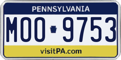 PA license plate MOO9753