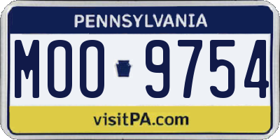 PA license plate MOO9754