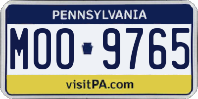 PA license plate MOO9765