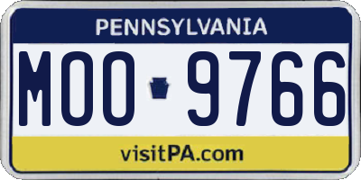 PA license plate MOO9766