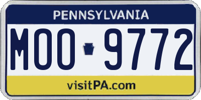 PA license plate MOO9772