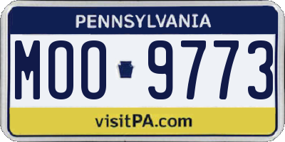 PA license plate MOO9773