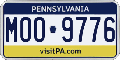 PA license plate MOO9776