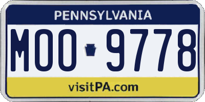 PA license plate MOO9778