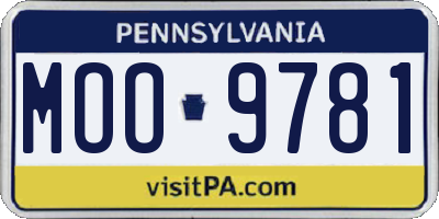 PA license plate MOO9781