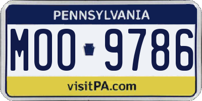 PA license plate MOO9786