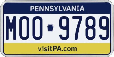PA license plate MOO9789