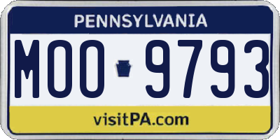 PA license plate MOO9793