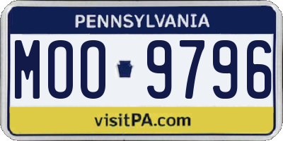 PA license plate MOO9796