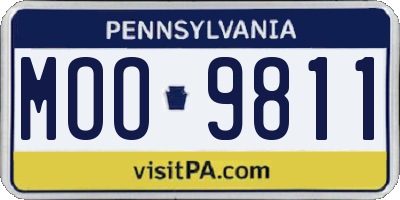 PA license plate MOO9811
