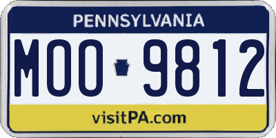 PA license plate MOO9812