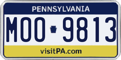 PA license plate MOO9813