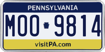 PA license plate MOO9814