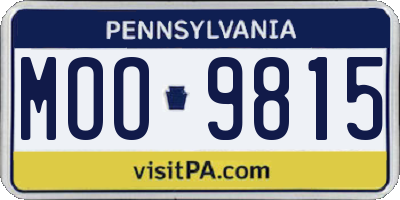 PA license plate MOO9815