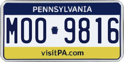 PA license plate MOO9816