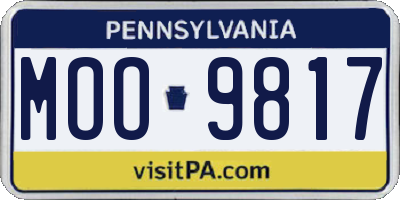 PA license plate MOO9817
