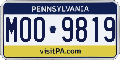 PA license plate MOO9819