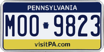 PA license plate MOO9823