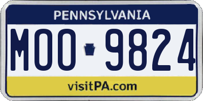 PA license plate MOO9824