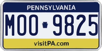 PA license plate MOO9825